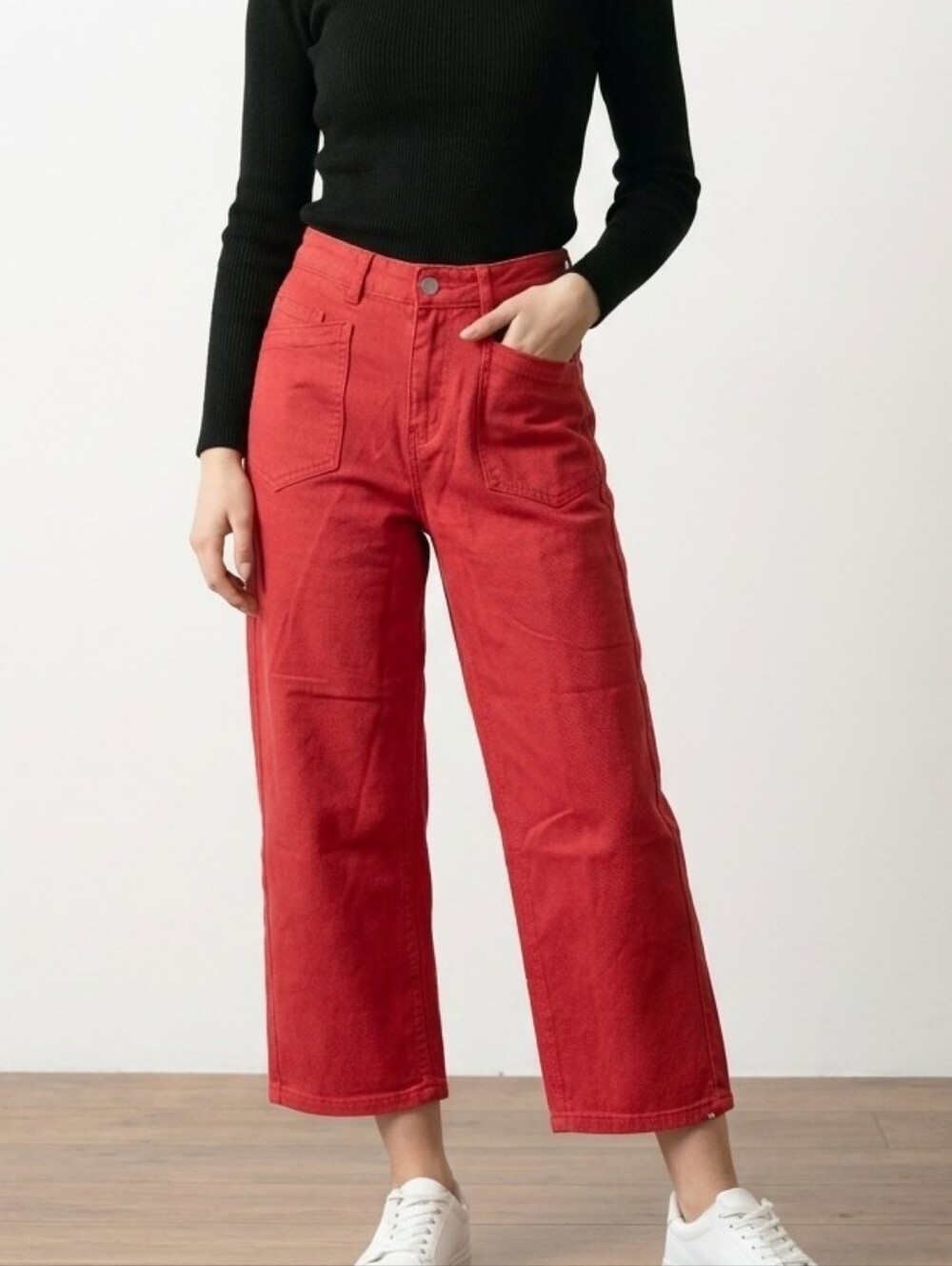 Flamingals High-Rise Wide-Leg Crop Pants NWT Large